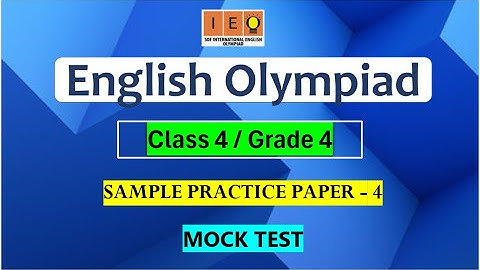 English Olympiad for class 4 - Sample paper 4