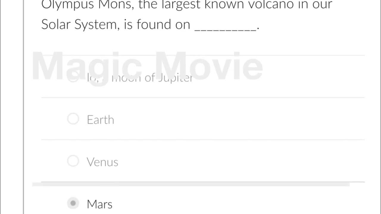 Olympus Mons, the largest known volcano in our Solar System, is found