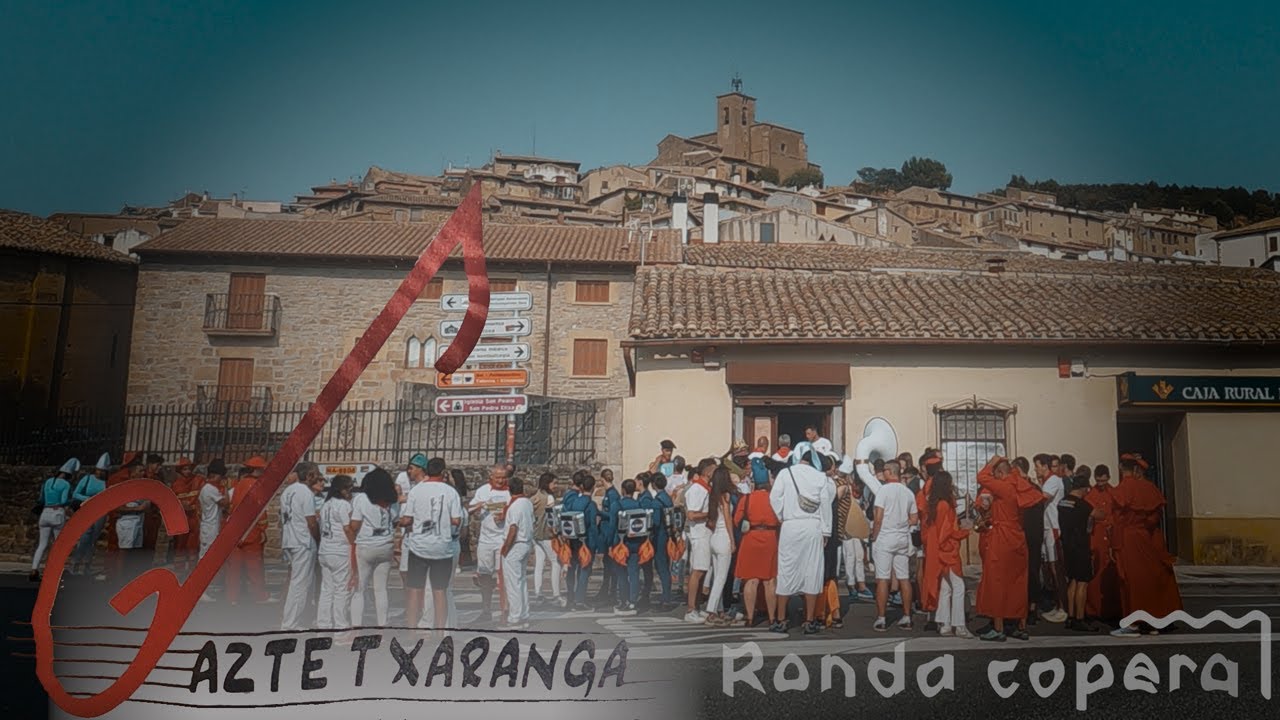 Ronda copera con Gazte Txaranga fiestas Aibar-Oibar 2025
