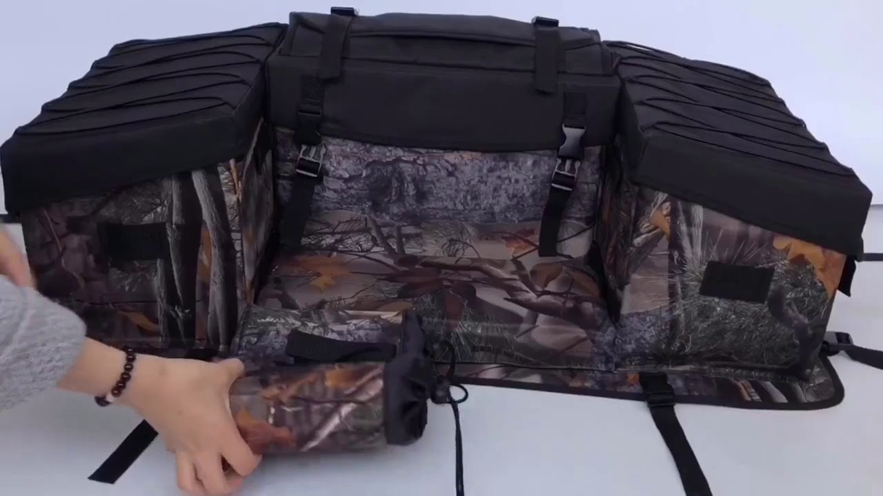 Multi compartment Atv Camouflage Cargo Padded bottom Rear Rack Pack Storage Bag   Buy Atv Rear Rack