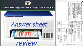 Answer sheet printing, review video.
