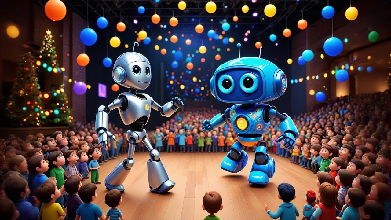 Six Dancing Robots Know Big and Small | Learning Sizes Song for Kids | Nursery Rhymes and Baby Songs