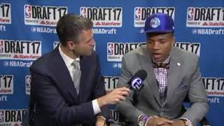 Markelle Fultz 1-on-1 Interview on 2017 #nba  Draft Night