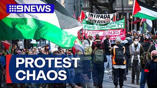 More than a dozen protesters arrested after blocking roads across Melbourne | 9 News Australia