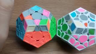 Megaminx OLL Part 9 - 2 Corner + 3 Corner Misc Bad
Algs:
1. R F (U L U L) U2 F U2 R
2. L F (U R U R) U2 F U2 L
3. F R U R U y’ R2 (F U F U R)
4. (R U2 R’ U) (R’ F R F’) (R U2 R’)
5. R U2 R (F U2 F U2) R U2 R
6. (F R U R U R U R F) U’ (R U R U R U2 R)
7. L U F (R U R) F L (U R U2 R)
8. R U F (L U L) F R (U L U2 L)
9. (R’ U’ F’ U F R) U (F R U R’ U’ F’)
10. F (R U2 R’) y’ U R’ U’ R U2’ R’
11. R F U2 F (U R U R) U2 R
12. F (U R U R) y’ R2 (F’ U F U) R
Sponsored by SpeedCubeShop: http://bit.ly/2gtWeRt Megaminx OLL Part 9 - 2 Corner + 3 Corner Misc Bad