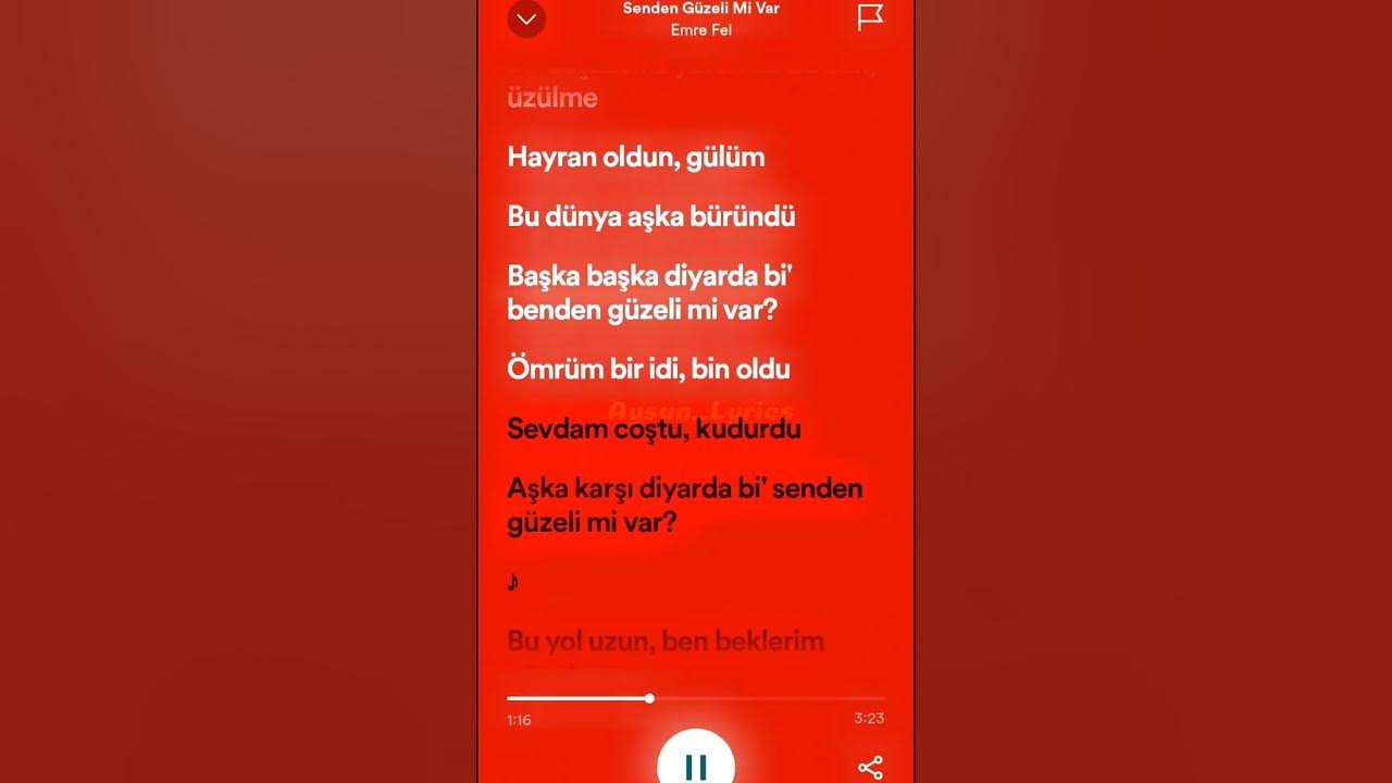 Emre Fel-Senden Güzeli Mi Var|speed up/hızlı versiyon| #keşfet #lyrics #music #spotify #speedup