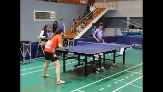 20160327全大運北區桌球資格女子團體賽 輔仁吳佳津vs台大林均霈 1/2