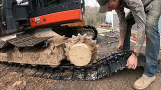 Installing Steel tracks Kubota KX080-4 by Abrams Excavating 23,902 views 2 years ago 16 minutes