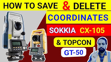 how to save and delete co ordinate in sokkia total station in Urdu Hindi languages.