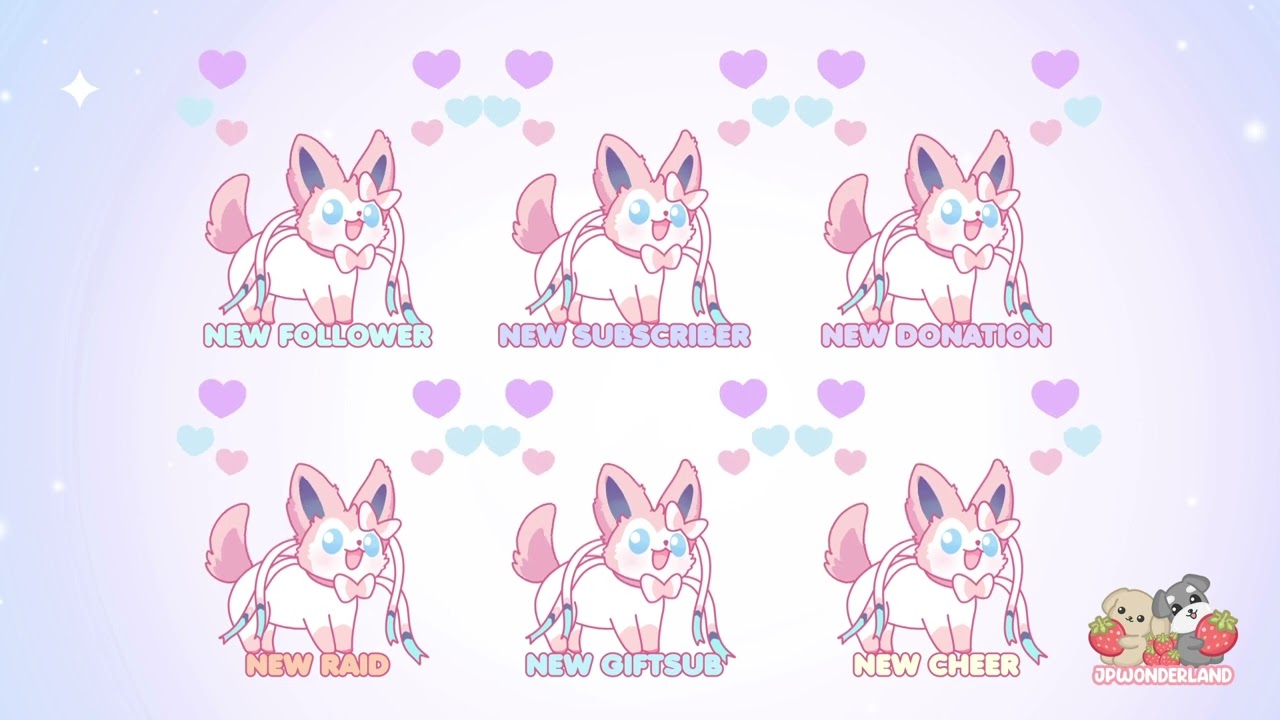 Cute animated Twitch Alerts - SylveonRegular price