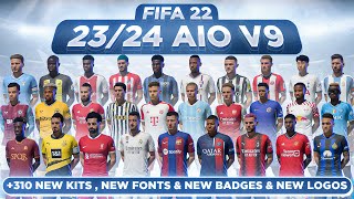 23/24 AIO Kits V9 Mod For FIFA 22 (  310 Kits,  New Badges, New Fonts) TU17