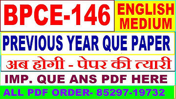 bpce 146 previous year question paper in English / bpce 146 important questions ans / bpce 146 study