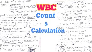WBC Count and Calculation by Manual Method