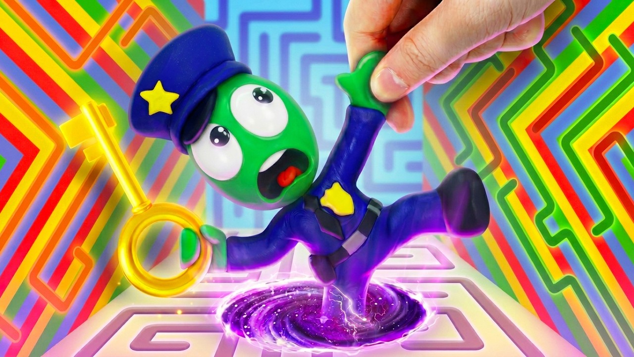 Pea Pea Policía Cayó en el Agujero Secreto del Laberinto… ¡Con una Llave Gigante! 😱🔑