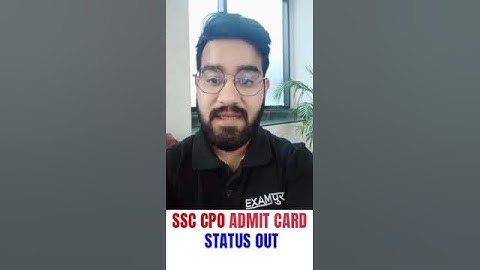 Ssc CPO admit card status out || BY CHETAN SIR