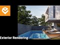 Enscape 4 For SketchUp | 056 Realistic Exterior Sunny Day Rendering With Enscape Sun & Custom Assets