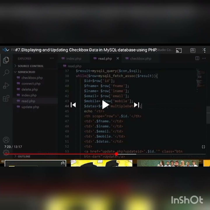 crud checkbox in php. - YouTube