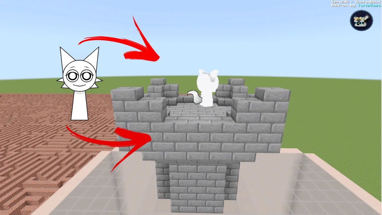 I showed a new Sprunki and built a castle. I worked hard, and now the castle is ready.”