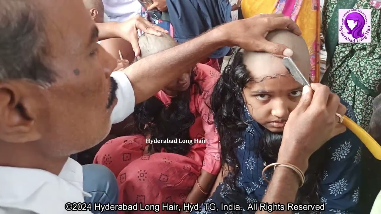Dual Young Girls Devotional Head Shave | Hyderabad Long Hair