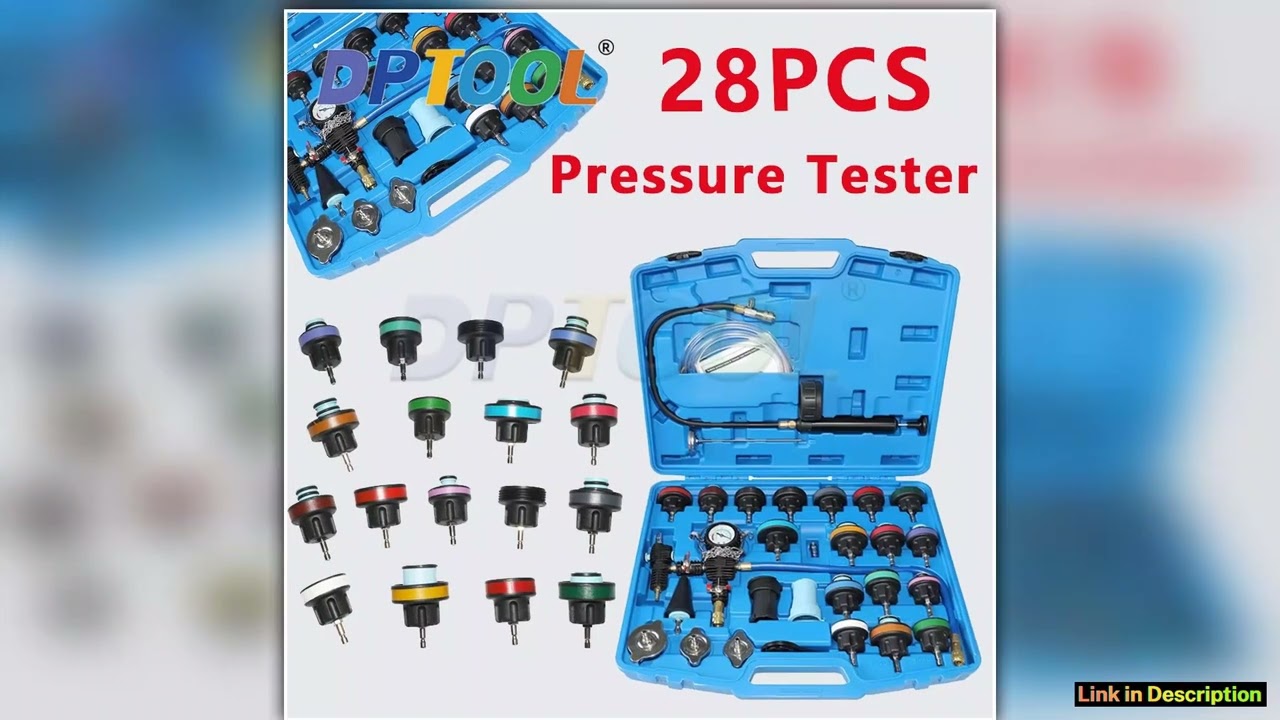 Radiator Pressure Tester Pneumatic Vacuum Cooling System Purge Refill Kit 28PCS Universal Automotiv