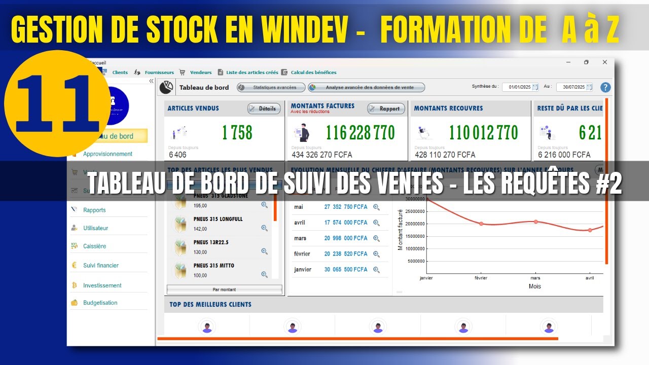 #11 WinDev Gestion de Stock, Vente, Commerce :  Tableau de bord de suivi des ventes - Requête #2