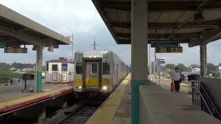 LIRR: Jamaica bound DE30AC 418+C3 Montauk Branch Train leaving Babylon
