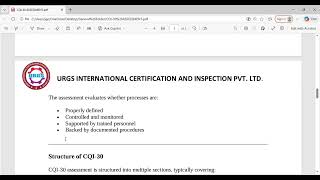 Information CQI-30 Assessment Explained | Rubber Processing Systems | URGS International Guide