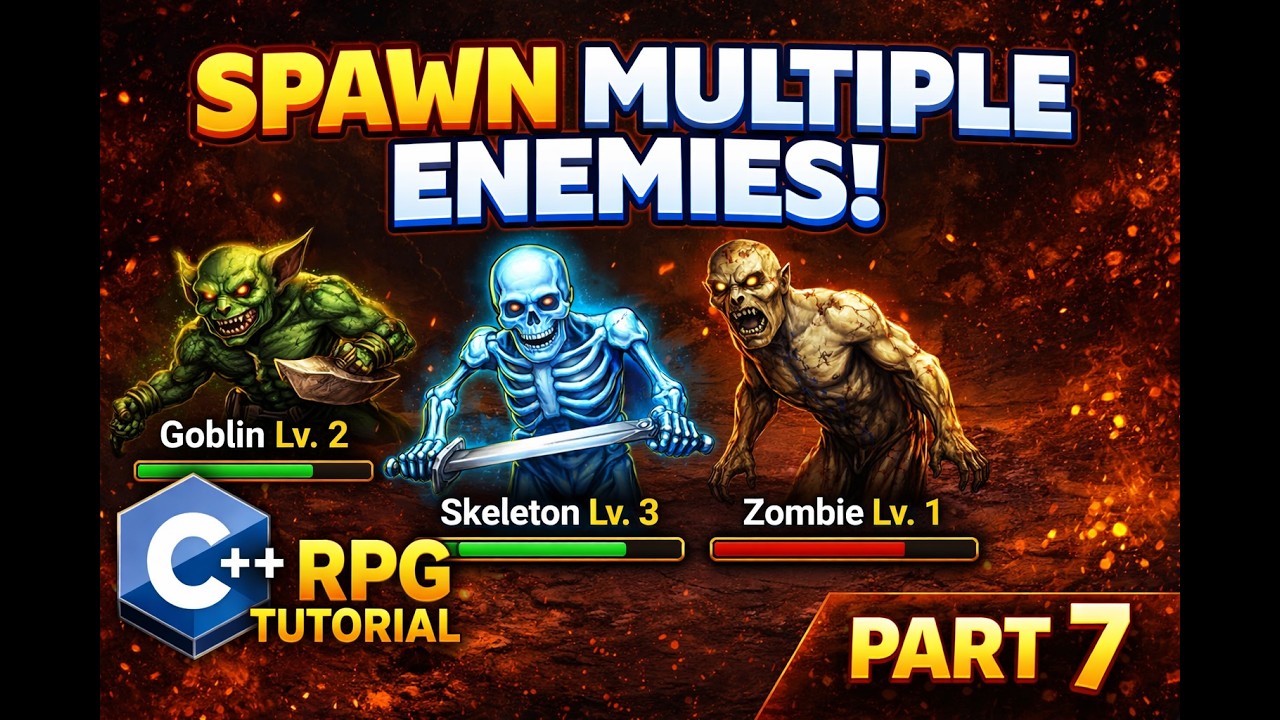 How to Spawn Multiple Enemies in C++ | RPG Game Dev Part 7 - YouTube