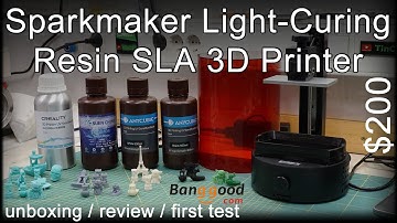 Sparkmaker Original Light-Curing Resin SLA 3D Printer  [unboxing / review / first test]