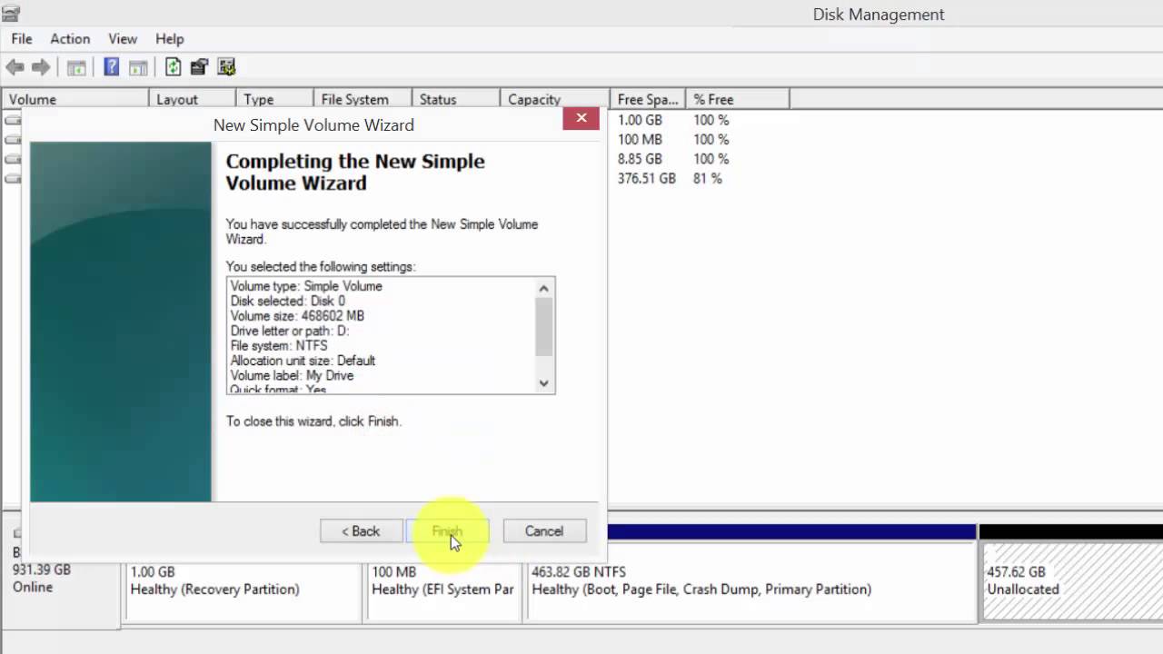 how to make partitions in windows 8 laptop