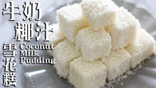 [為食派] 簡單牛奶椰汁雪花糕 (無魚膠粉) Coconut Milk Pudding (no gelatin)