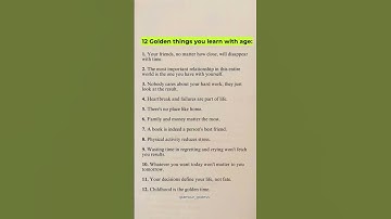12 golden things you learn with age #shorts