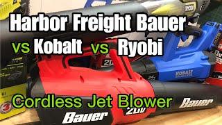 Harbor Freight Bauer vs Roybi vs Kobalt Cordless Jet Fan Blower Brushed vs Brushless