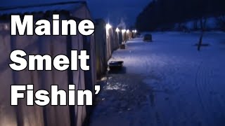 Ice Fishing for Sea Smelts in Maine | Baker's Smelt Camps | Hangin' Around The Fishin' Hole