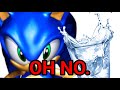 Sonic drinks some water