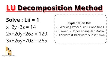 LU Decomposition Method | Explanation With Workout Example | Numerical Methods