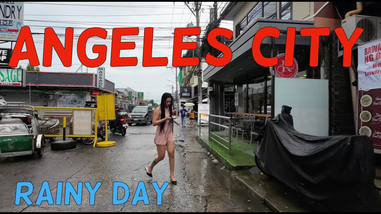 Walking in Angeles city. Tiger hotel to Rishan Village Residences.