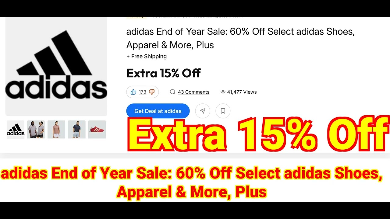 2026-01-09 adidas End of Year Sale 60% Off Select adidas Shoes, Apparel & More, Plus