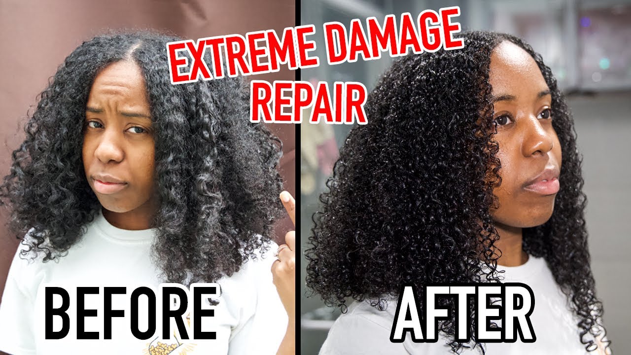 african american damaged hair before and after