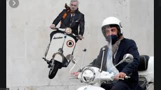 Jose Mourinho On Vespa Funny Paint A Wall In Rome Youtube