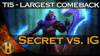 LARGEST COMEBACK in Dota 2 TI5 History - iG vs. Team Secret
