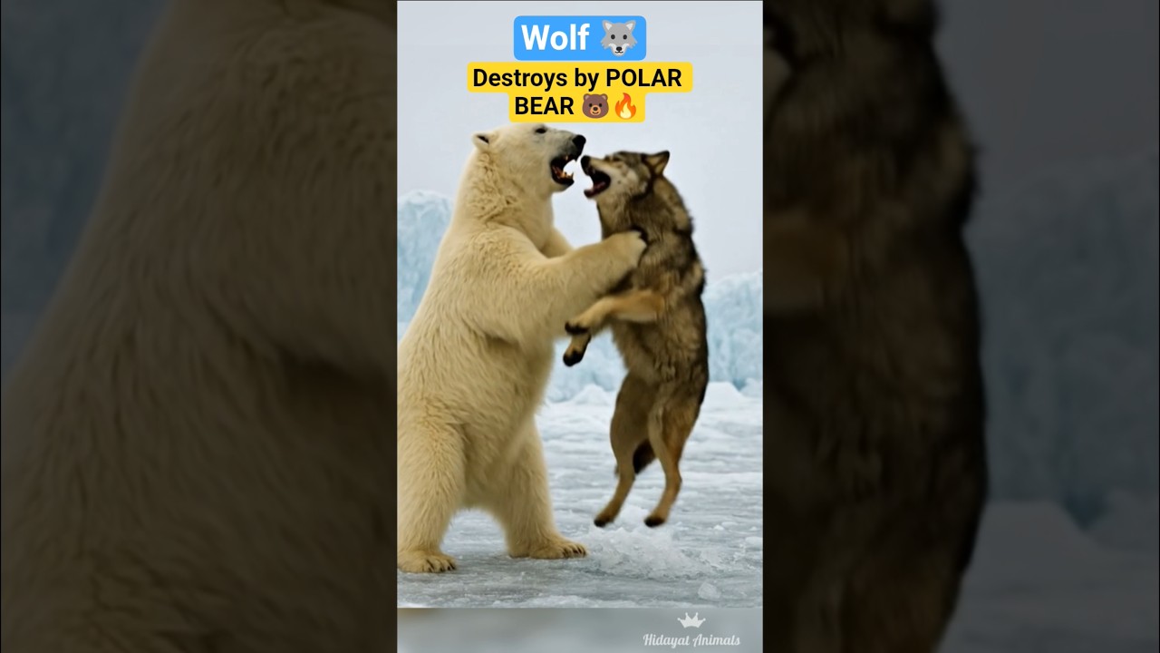 Polar Bear vs Wolf | Brutal Animal Fight on ice Shocking Wild Battle 