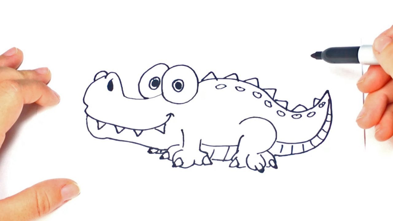 How to draw a Crocodile Step by Step Crocodile Drawing