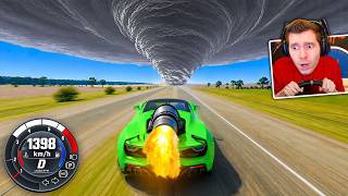 CARRO A 1398km/h com JATO DE AVIÃO no BeamNG Drive