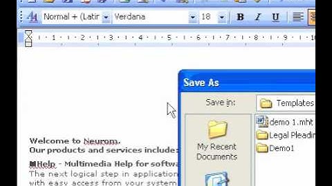 Microsoft Office Word 2003 Save a Word document as a Web page or a frames page