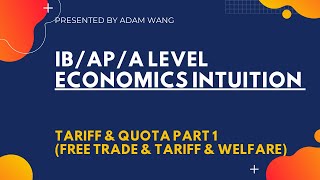IB/AP/A Level Economics Intuition Behind Tariff and Quota Part 1(Free Trade & Tariff & Welfare)