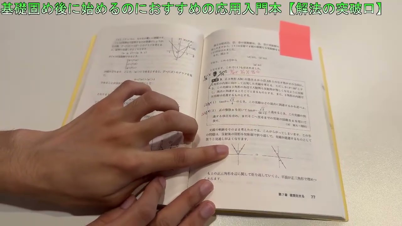 【参考書紹介】数学基礎固めが終わったら始めるのにおすすめの応用入門本【解法の突破口】