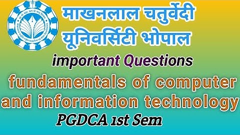 PGDCA 1st sem fundamentals of computer ke imp questions #video @missionsuccessno159