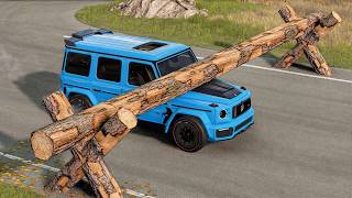 Cars vs Logs Trap Challenge in BeamNG Drive! screenshot 4