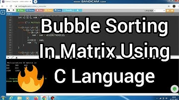 Bubble Sorting - Row wise in Matrix Using C Language